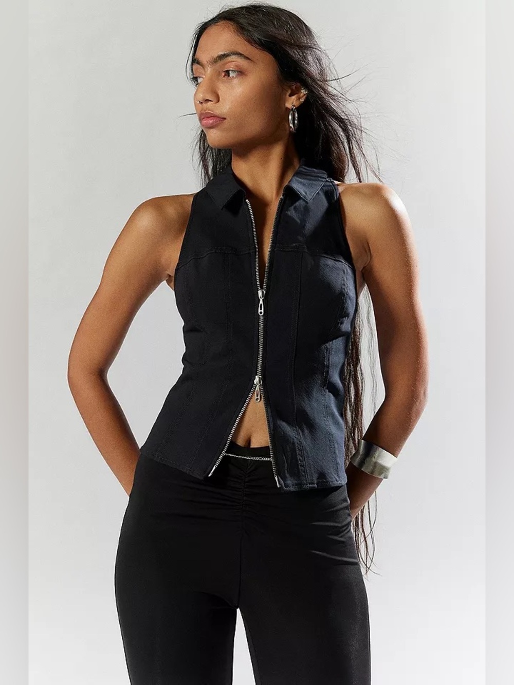Silence + Noise Inez Double Zip Shirt